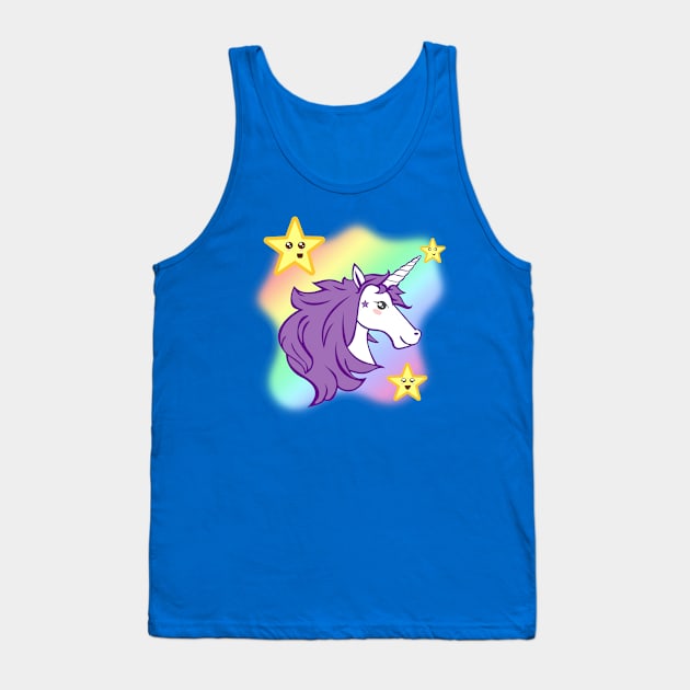 Kawaii Unicorn Tank Top by rachybattlebot